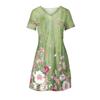 Ress For Women Cute Floral Short Sleeve V Neck Casual Loose Fit Flare Dress Beach  Dress Tshirt Dress