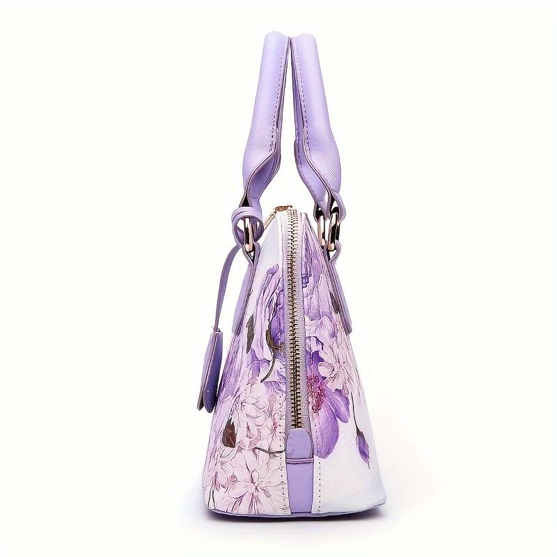Small Floral Print Top Handle Bag Ladies Elegant Crossbody Boston Bag Women's Fashion Handbag Shoulder Bag Purse