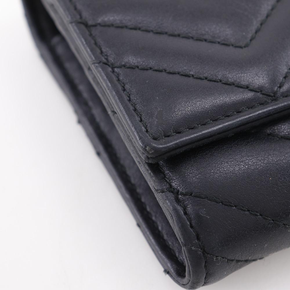 GUCCI GG Marmont Purse 443436 black Calfskin Women Used