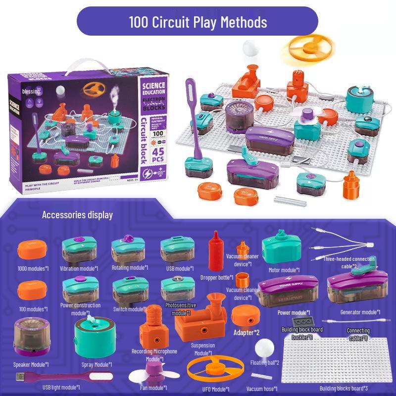 DIY Electric Circuit Building Set for Kids – Physics and Science Experiment Toy