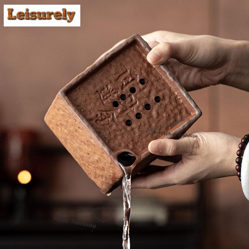 Coarse Pottery Jianshui Tea Cup Wash Water Washing Slag Tank Tea Residue Barrel Household Chaxi Tableware Accessories Decoration