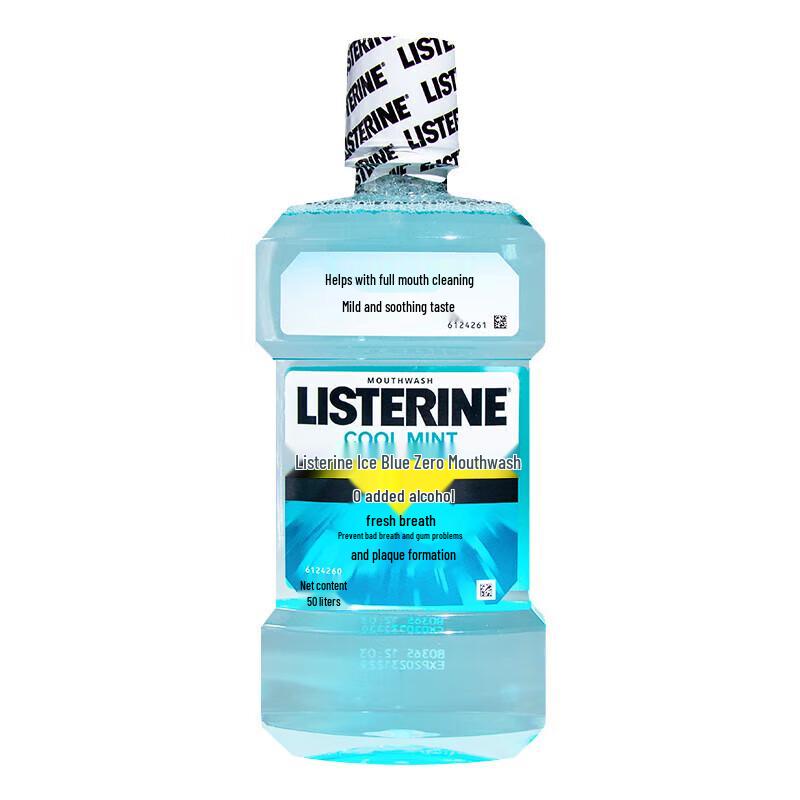 

Listerine Zero Alcohol Mouthwash 500ml Ice Blue Fresh Mint