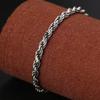 Solid Silver Retro Weave Bracelets Man Male S925 Sterling Silver Six -Word Mantra Twist Bracelet Women Thai Siver Bracelet Jewerl