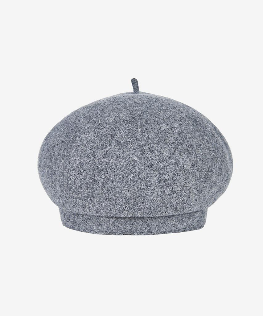 Bajal Studded Logo Wool Beret Grey