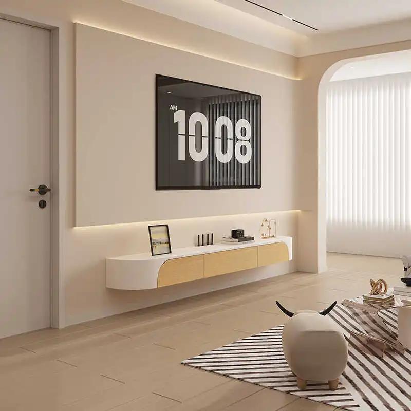 Modern Floating Tv Stands Drawers Luxury Entertainment Center Wood Tv Stands White Design Muebles Para El Hogar Furniture