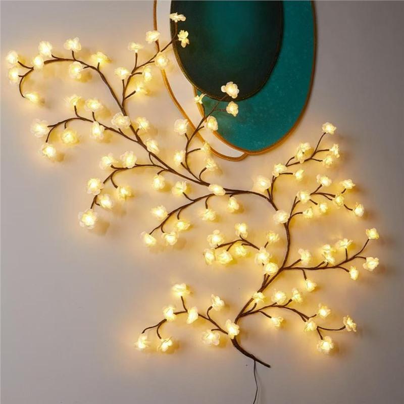 Cherry Blossom LED Rattan Branch Lights - Flexible Indoor Atmosphere Decor