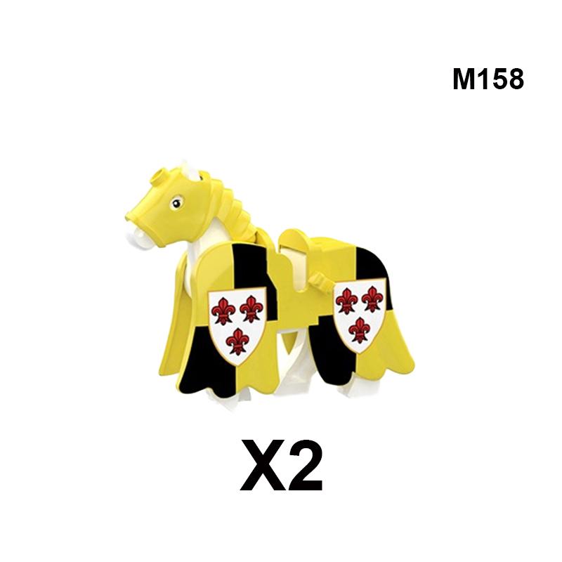 Military Building Blocks Medieval Solider Knights Equipments Mount War-Horse Wolf Flag Vests Shields Fiery Dragon Mini Brick Toy