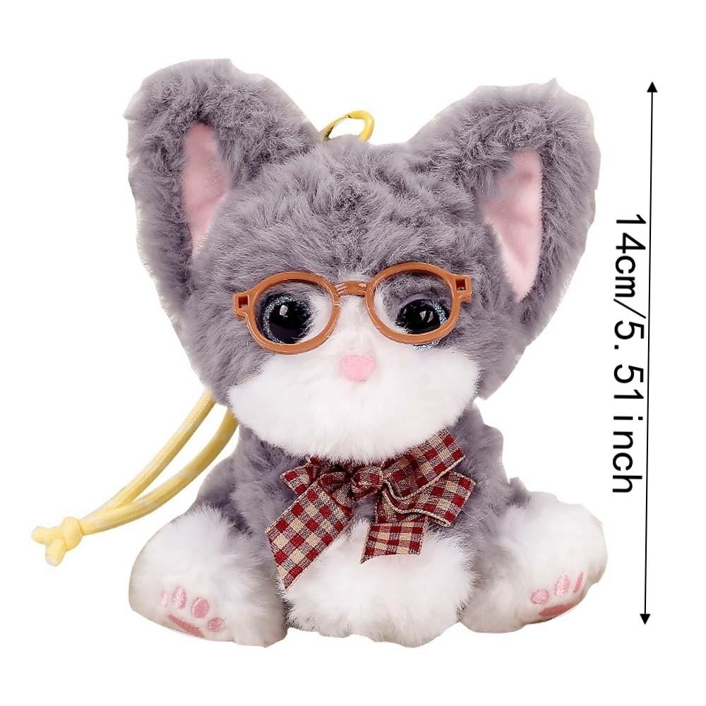 Soft Plush Plush Cat Keychain Big Ears Curly Fleece Accessory  Birthday Present