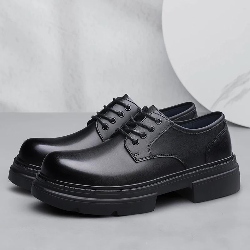 Fashion Formal Dress Footwear British Style Genuine Leather Mens Oxford Shoes Retro Casual Shoes Elegantes Male Business Shoes Sneakers