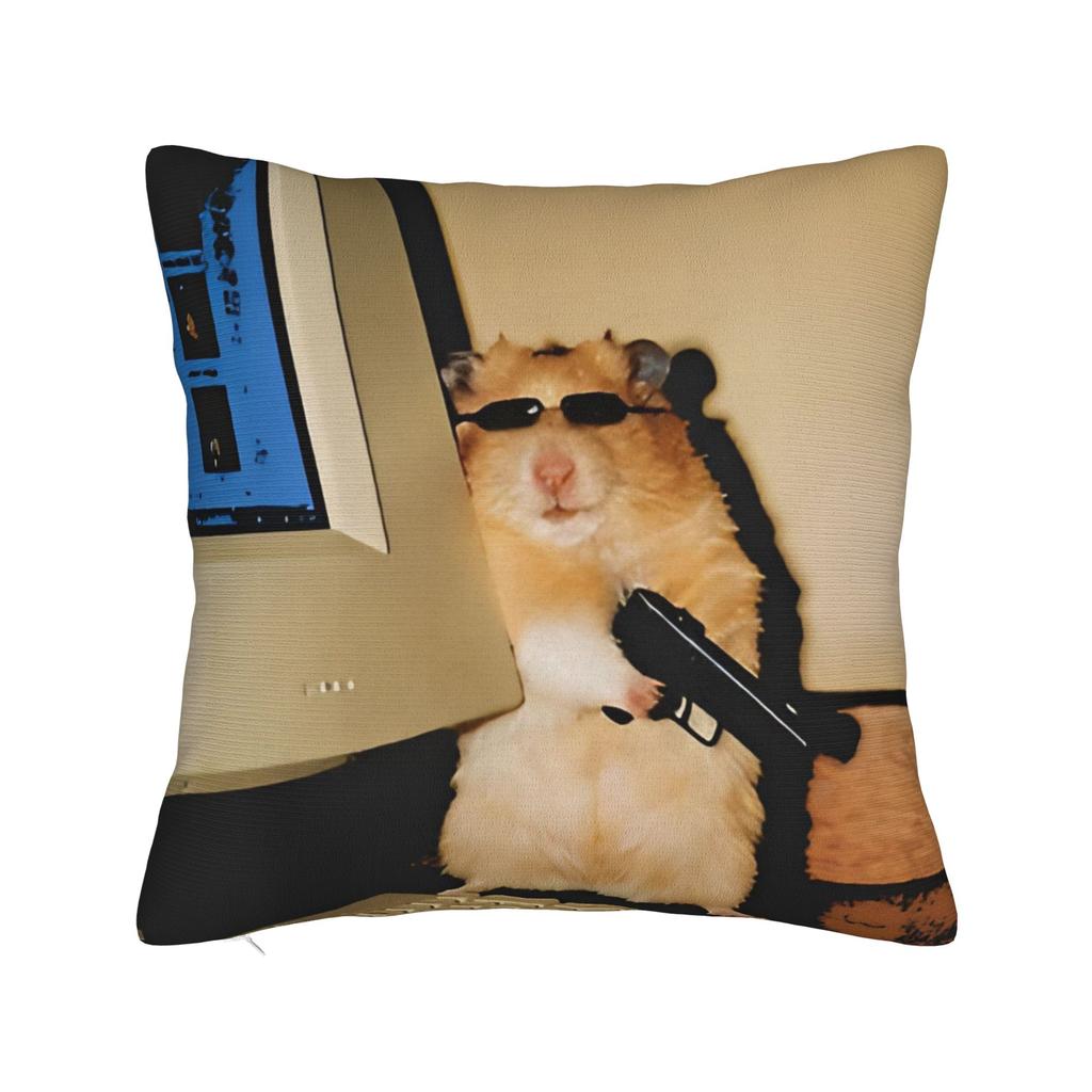 Hamster Faded Funny s Style Square Pillow Cases Cushion Cover Fashion Zippered Decorative Pillowcase for Home cm