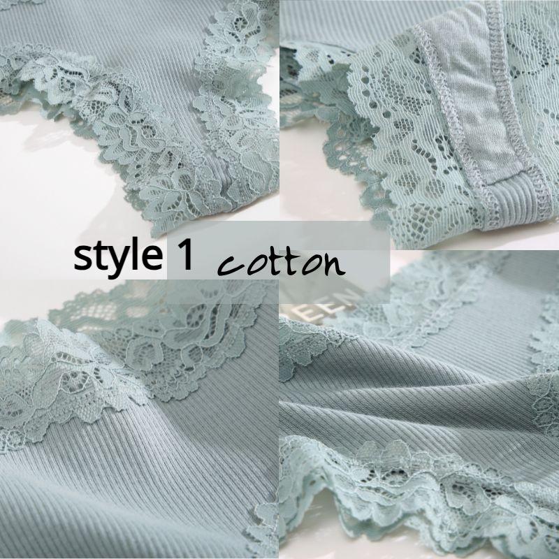 Blumen-Spitzen-Höschen, sexy für Damen, 2 Stile, niedrige Taille, einfarbige Slips, reine Baumwolle, atmungsaktiv, weiche Dessous, bequeme Damenunterwäsche, S-XL