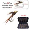 24Pcs Brass Bead Head Fly Fishing Lures Baits For Trout Fishing Baits With Flies Box