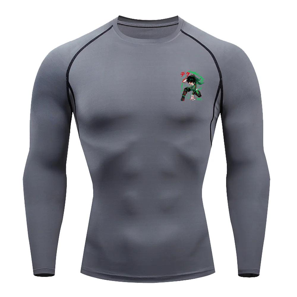 Fitness Sportswear Teenagers Tshirt Midoriya Izuku GraphicTight Training Clothes Boys Compression GYM Running Basketball Clothes