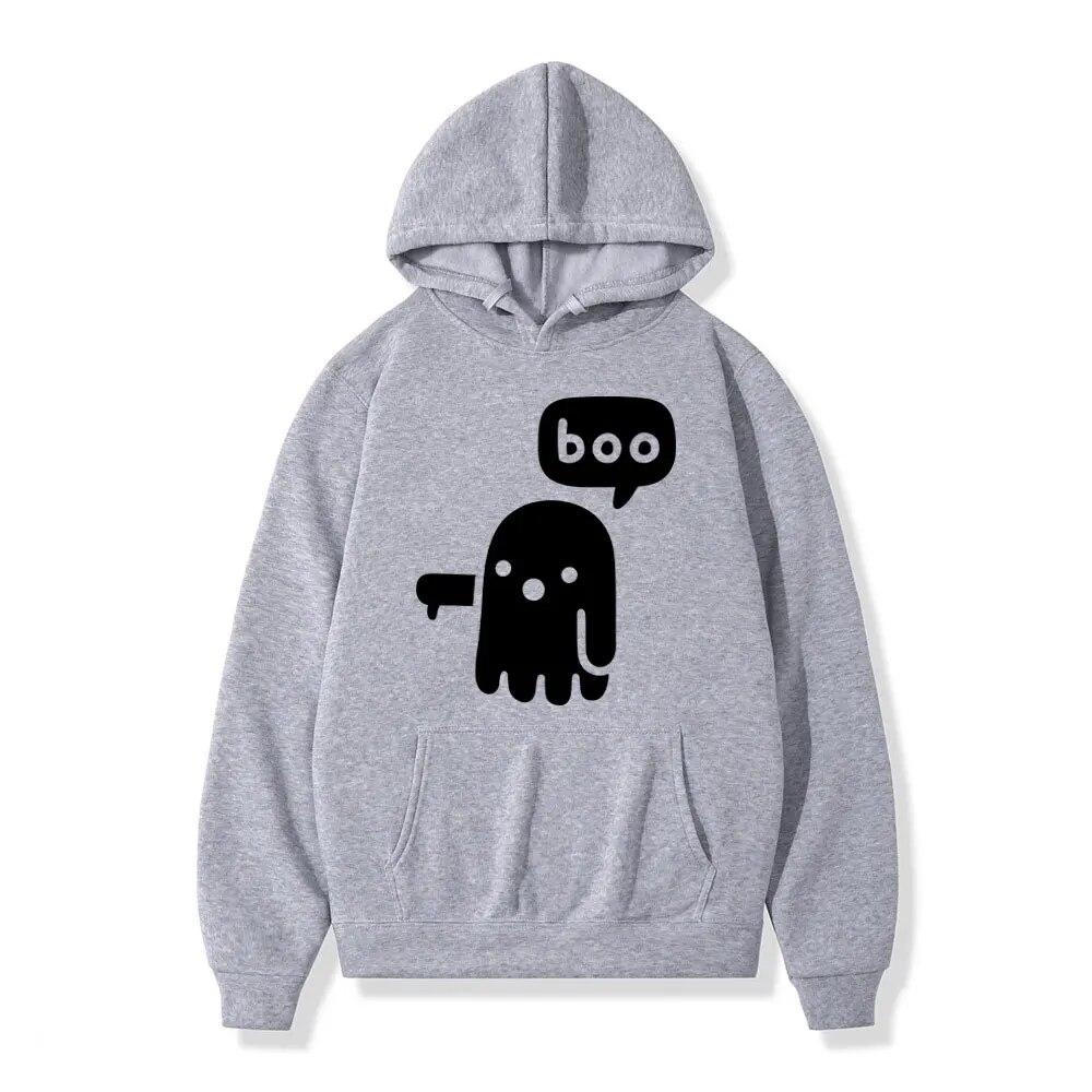 Funny Boo Ghost Printing Hoodie Unisex's Women High Quality Fleece Hoodies Casual Fashion Oversized Hooded Sweatshirts Streetwear