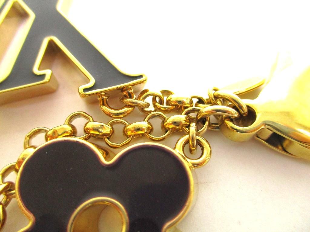 Authentic LOUIS VUITTON Gold Bag Charm Key Holder Sac Fleures du #a945  Refurbished