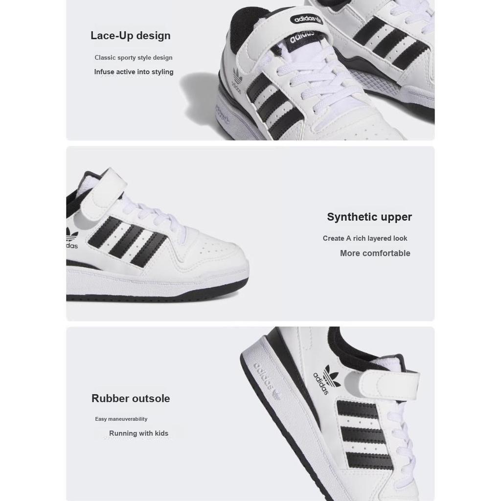 adidas Forum Low J White Black Kids Sneakers Cloud-White Core-Black IF2651