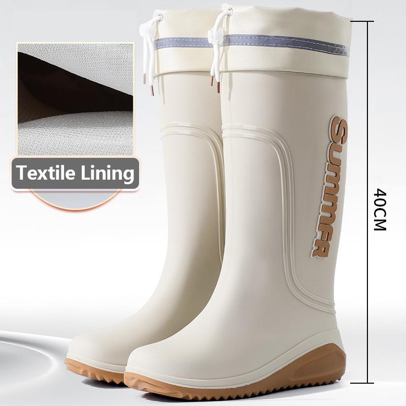 Fashion Outdoor Men's Rain Boots Fashion Long Tube Fishing Shoes Non-Slip Waterproof Shoes Couple Work Shoes Rubber Shoe Warm Rain Boots