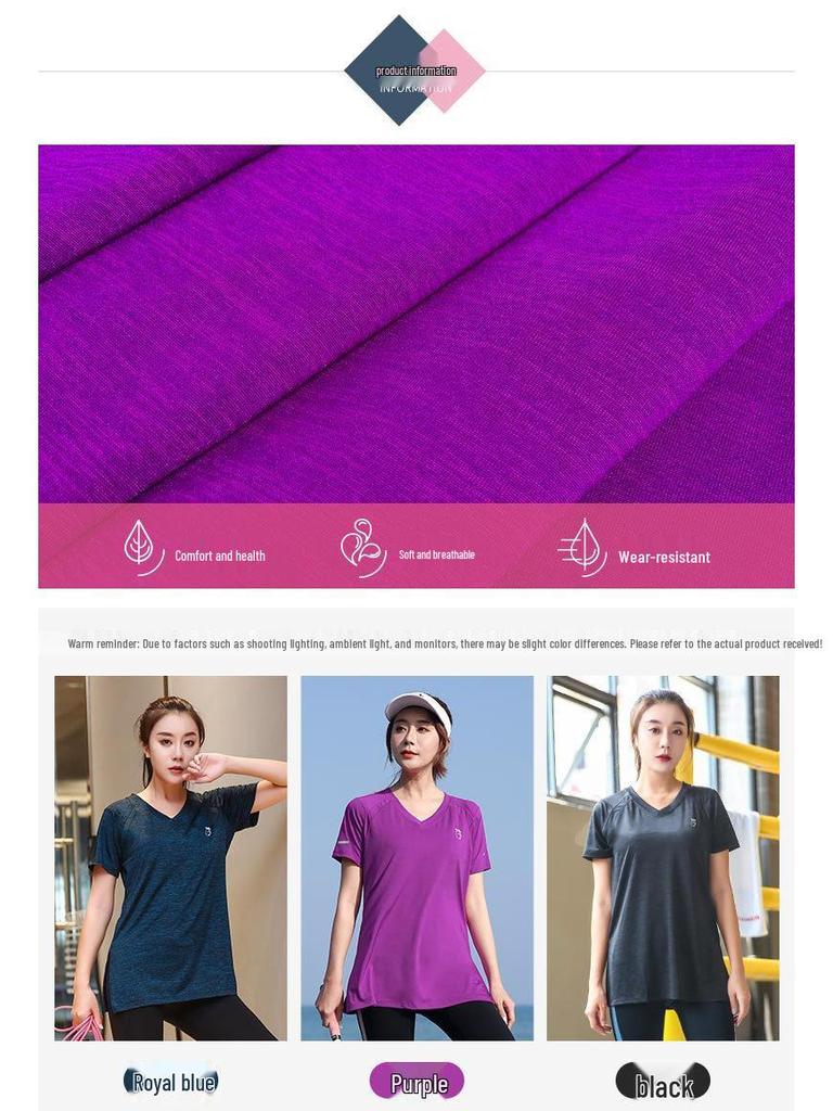 Women's Plus Size Quick-Dry Yoga T-Shirt - Summer Gym Loose Fit Running Top for Weight Loss