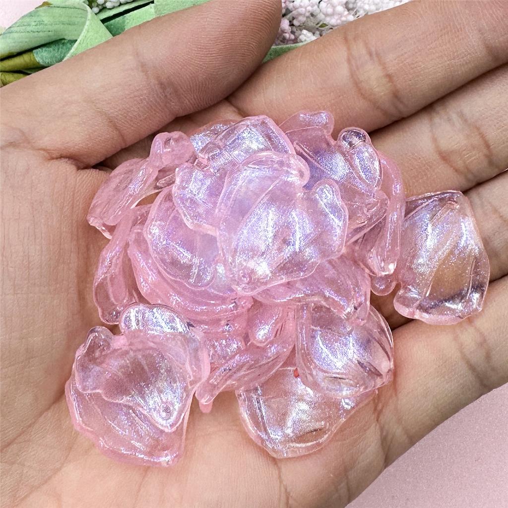 Creative Accessories Material Earrings Creative Jewelry Shiny DIY Making Pendant 20.6*22.9mm Keychain Acrylic Beads 20Pcs Large Petal