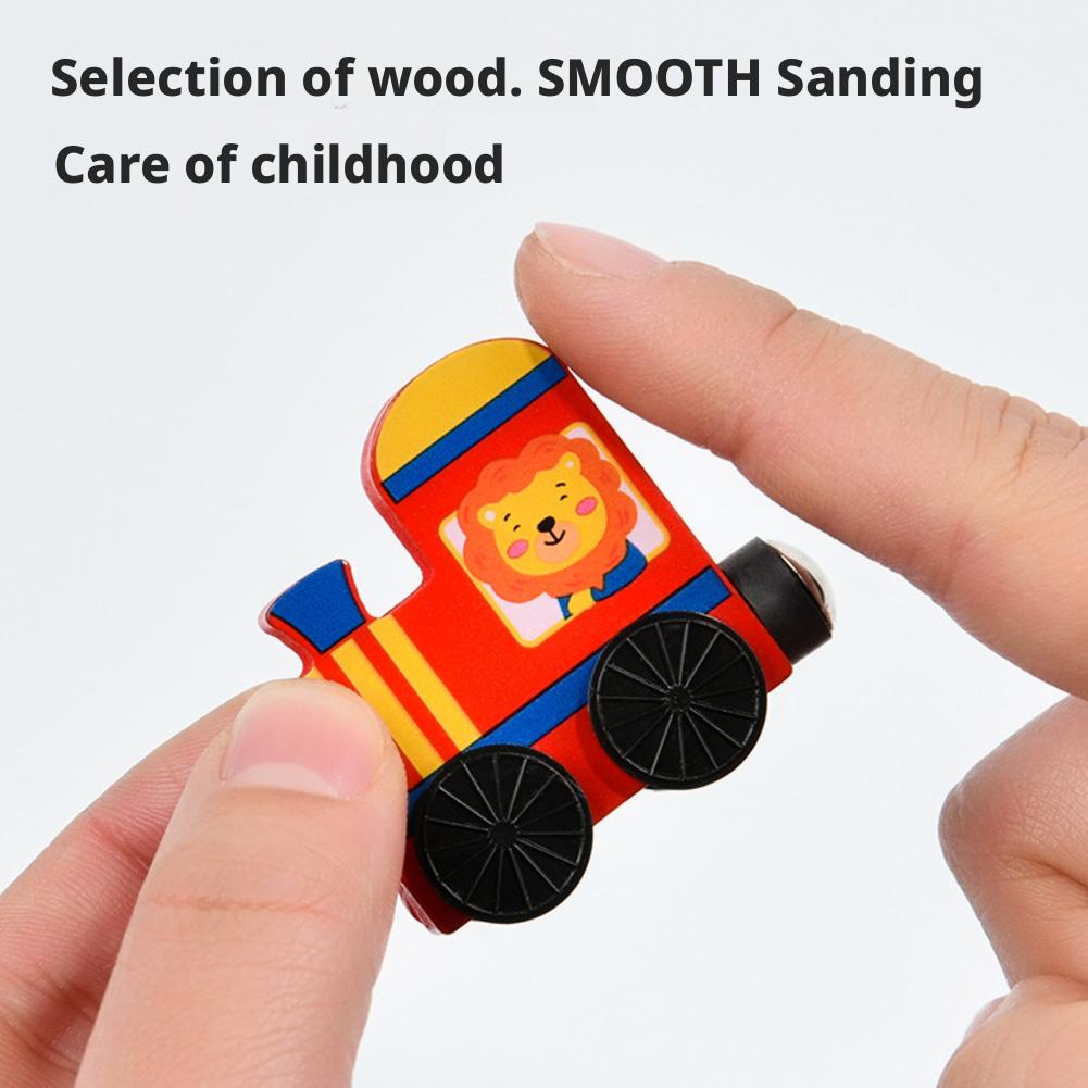 Montessori Magnetic Wooden Train Toys Early Educational Cognition Animal Toy Sorting Learning Teaching Car Cartoon Set For Kids