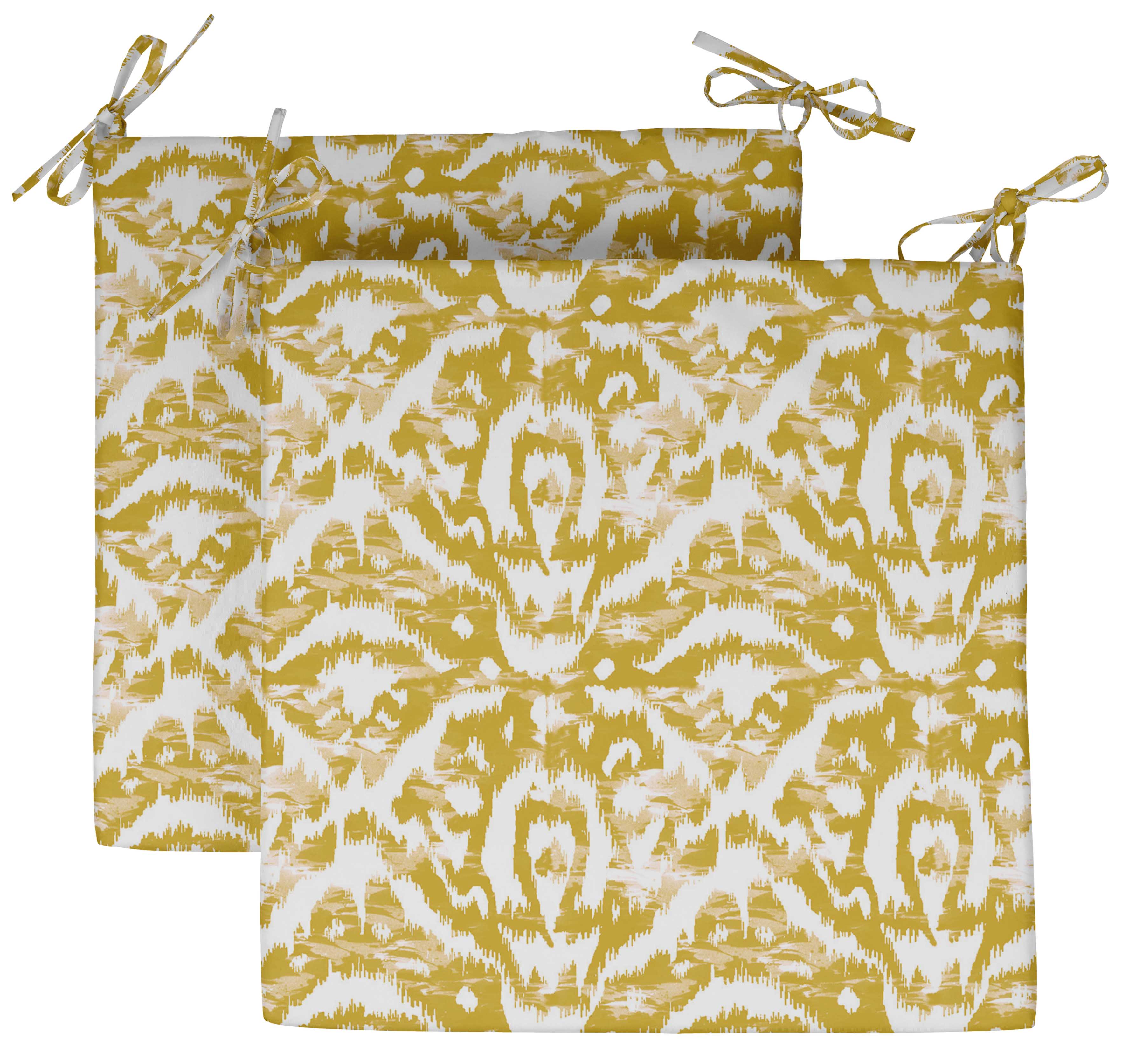 

Vargottam Printed Indoor Outdoor Chair Pads Non Slip Dining Chair Cushion Square Shaped Dining Chair Pad With String Tie 20x20x3 Inches жовтий