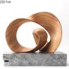 Imitation Wood Sculpture Ribbon Ornaments Desk Decoration Twisted Ring Creative Geometric Resin Sculpture Room Aesthetic Decor
