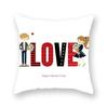 Funda de Almohada Decoración del Hogar de Lujo Patrón de Estampado de Amor Rojo Funda de Cojín Funda de Cojín para Sofá de Sala de Estar