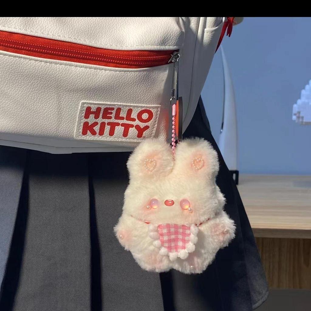 Plush Bunny Bib Pendant Toy Bag Accessory