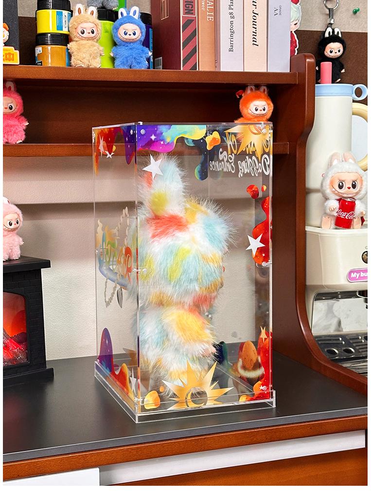 Labubu Treasure Vault Acrylic Display Box - Dustproof and Transparent for Trendy Toy Storage