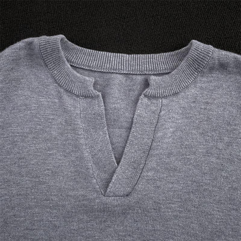 Men's Korean Style V-Neck Loose Knit Sweater