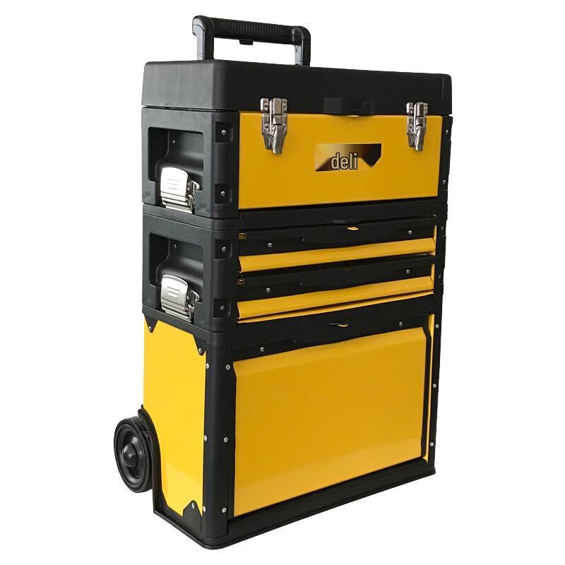 Deli Multi-functional 3-Tier Rolling Toolbox Three-tier Pull Rod