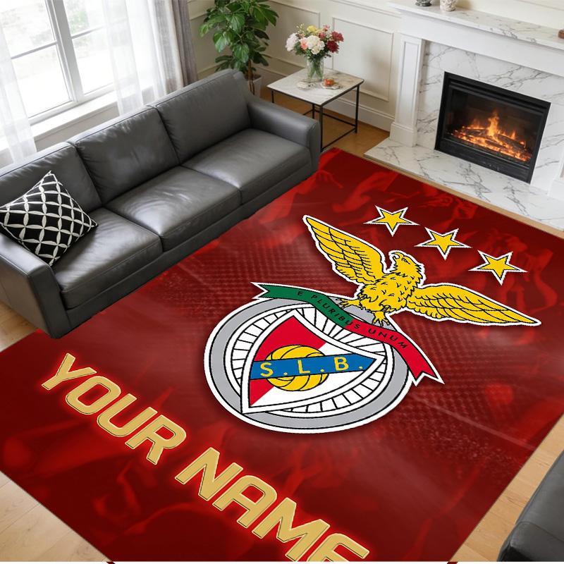 Crystal Velvet Rug Custom Name Text, Soft Non Slip Floor Mat Home DecorBenfica FC