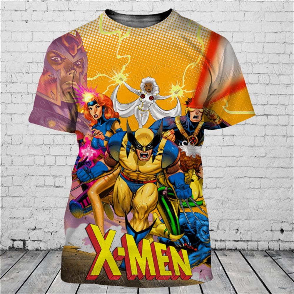 T-shirt da uomo alla moda 3D con stampa di personaggio dei cartoni animati popolare, estiva, a maniche corte, larga e accattivante