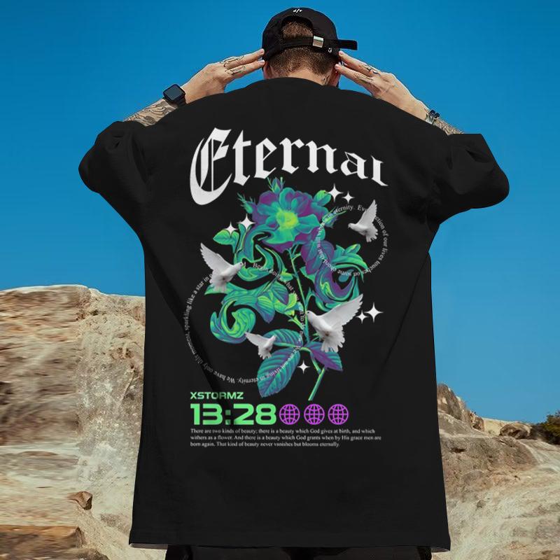 New Men's T-Shirt Coconut Tree Print T-Shirt For Men Summer Oversized Short Sleeve Tees Daily Casual male Clothes Tops