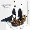 1424Pcs Black Pirates Ship Diy Adventure Boat Mini Bricks Building Blocks Assembled Model Toys for Boys Kids Christmas Gifts