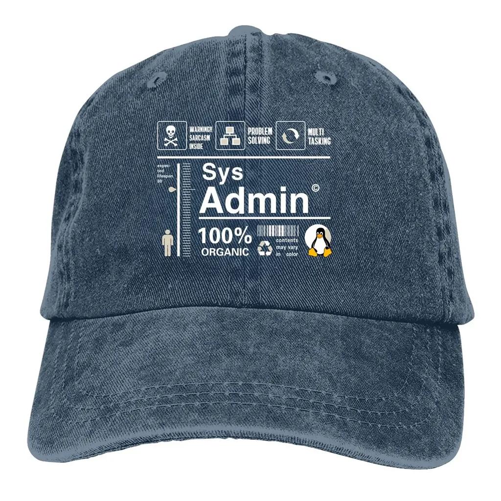 Linux Kit Infografik Sys Admin Pinguin Baseballkappe Herren Hüte Damen Visor Schutz Snapback Computer CPU Kern Kappen
