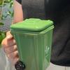 Trash Can Shaped Ceramic Mug with Lid: Funny, Creative Coffee Cup Gift