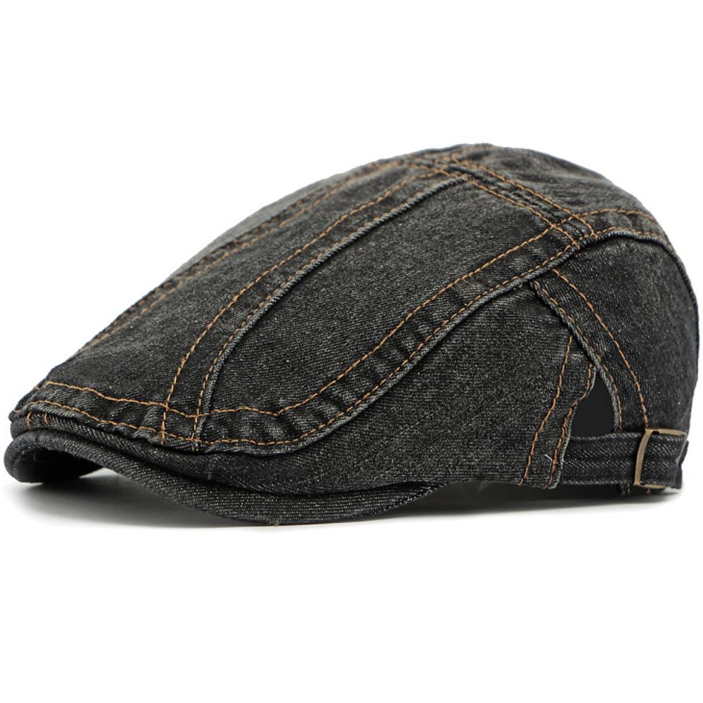 HT4804 Mens Berets Women Spring Summer Autumn Denim Cap Artist Painter Beret Hat Male Female Ivy Flat Cap Adjustable Beret Cap