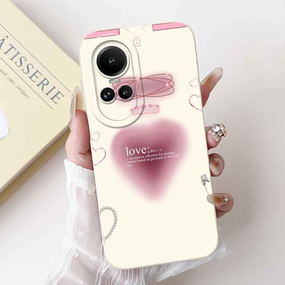 For Oppo Reno10 5G CPH2531 Case Luxurious Rose Cute Rabbit Soft Silicone Cover For Reno10 Pro 5G CPH2525 6.7" Global Phone Shell