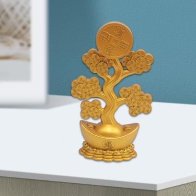 Fengshui Decoration Wealth Lucky Figurine Metal Rotating Money Tree Statue Ornament for Living Room or Business Gift