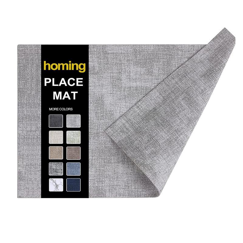 

Nordic INS Leather Textured Placemats Minimalist Square Non-Slip Heat-Resistant Table Mats Home Dining Decor 43x30cm