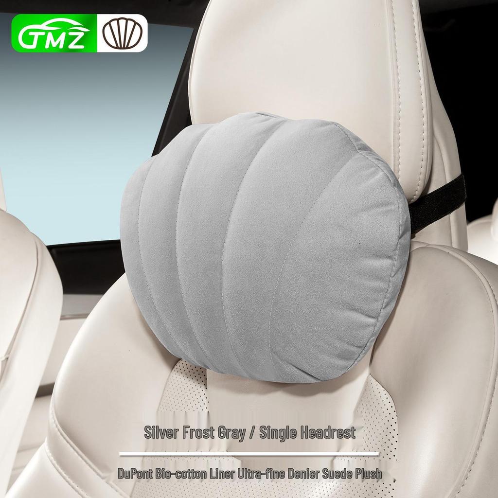 Suede Plush Lumbar Pillow for Car Headrest - Fits Mercedes-Maybach, BMW, Tesla, Xpeng P7 - Head & Neck Support