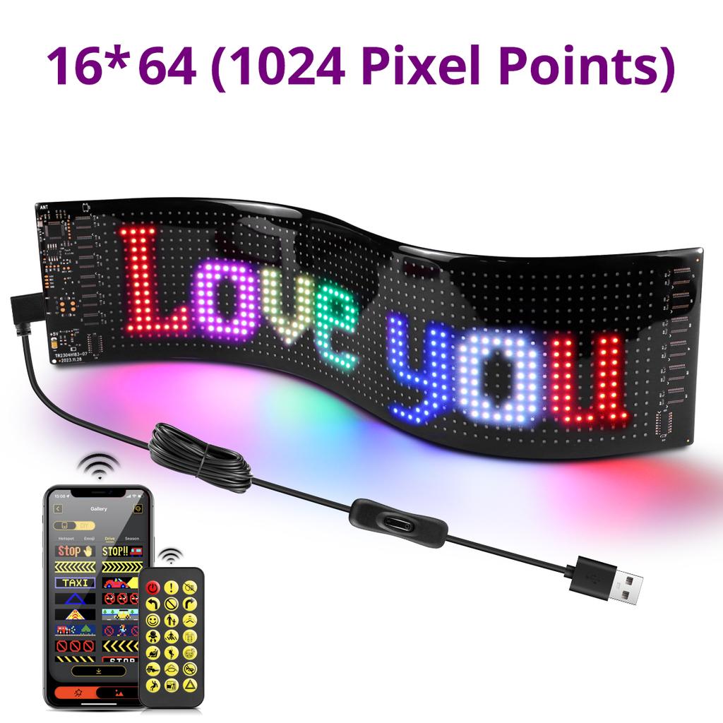 Dekorace auta nákladního vozu Ďábelské oči LED Pixel Digitální Měkký Panel Reklamní Znamení Rolovací Displej USB 5V Ovládání Aplikací DIY Vzor Obrázku
