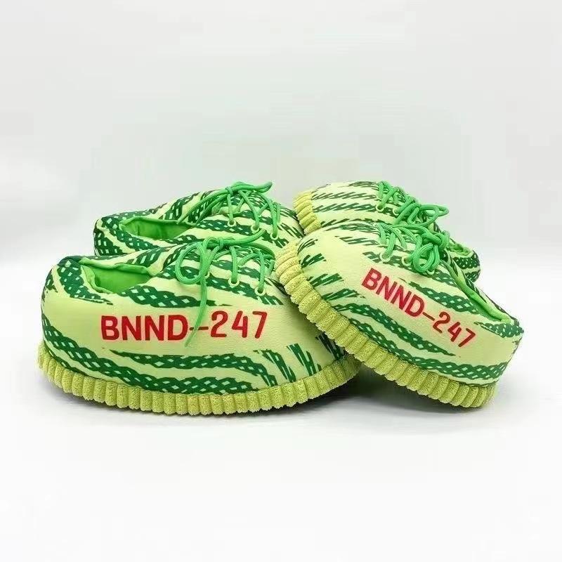 

Unisex Plush Fur Winter Slippers with Fun Coconut Design Fabric Sole (One size fits 36-46)