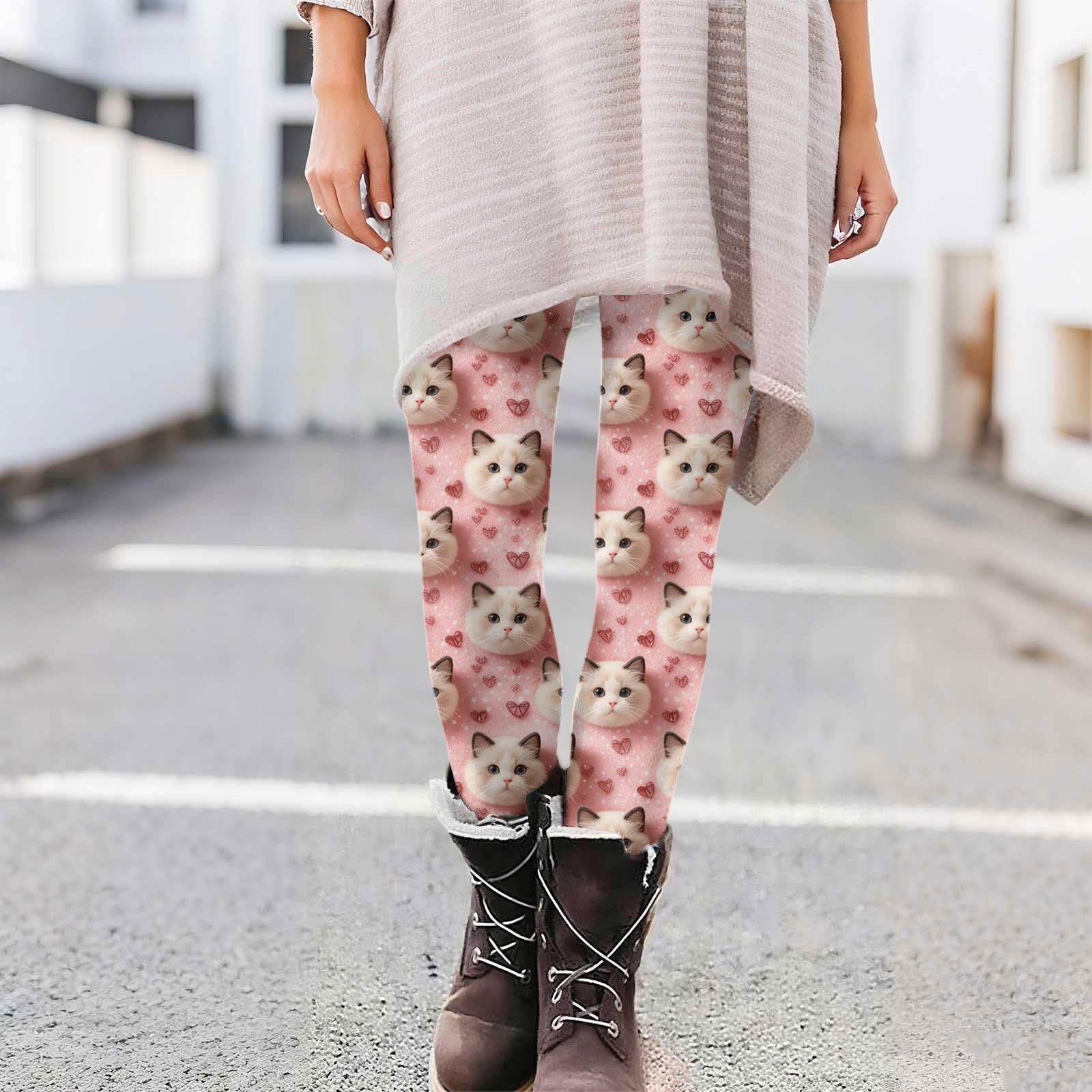 

Women s Casual Fashion Print Pants High,Waisted Straight,Leg Skinny Leggings M