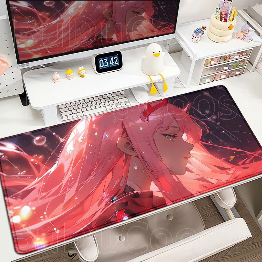 XXL HD Print Keyboard Pad Large Size Anime Mouse Pads Darling in The FranXX 02 Gaming Table Pad 400x900mm Big Desk Mats Zero Two