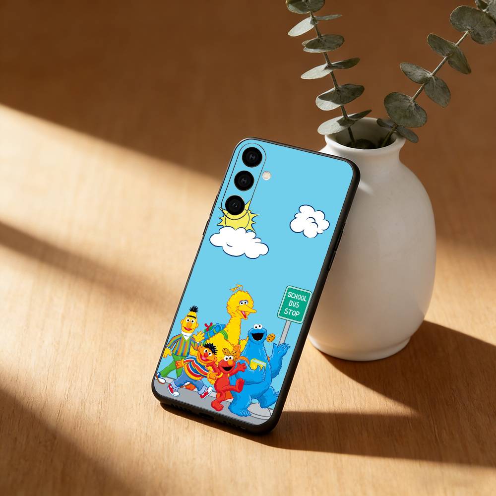 S-Sesame Cartoon S-StreetS Phone Case For Samsung Galaxy A91,80,73,72 ,71,53,52,32 ,31,22,21s,20,Soft Black Case