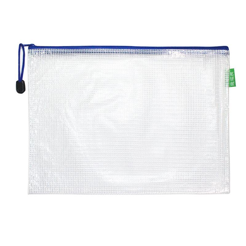 Transparent PVC A4 File Bag: Waterproof Mesh Zipper for Student Exam Supplies