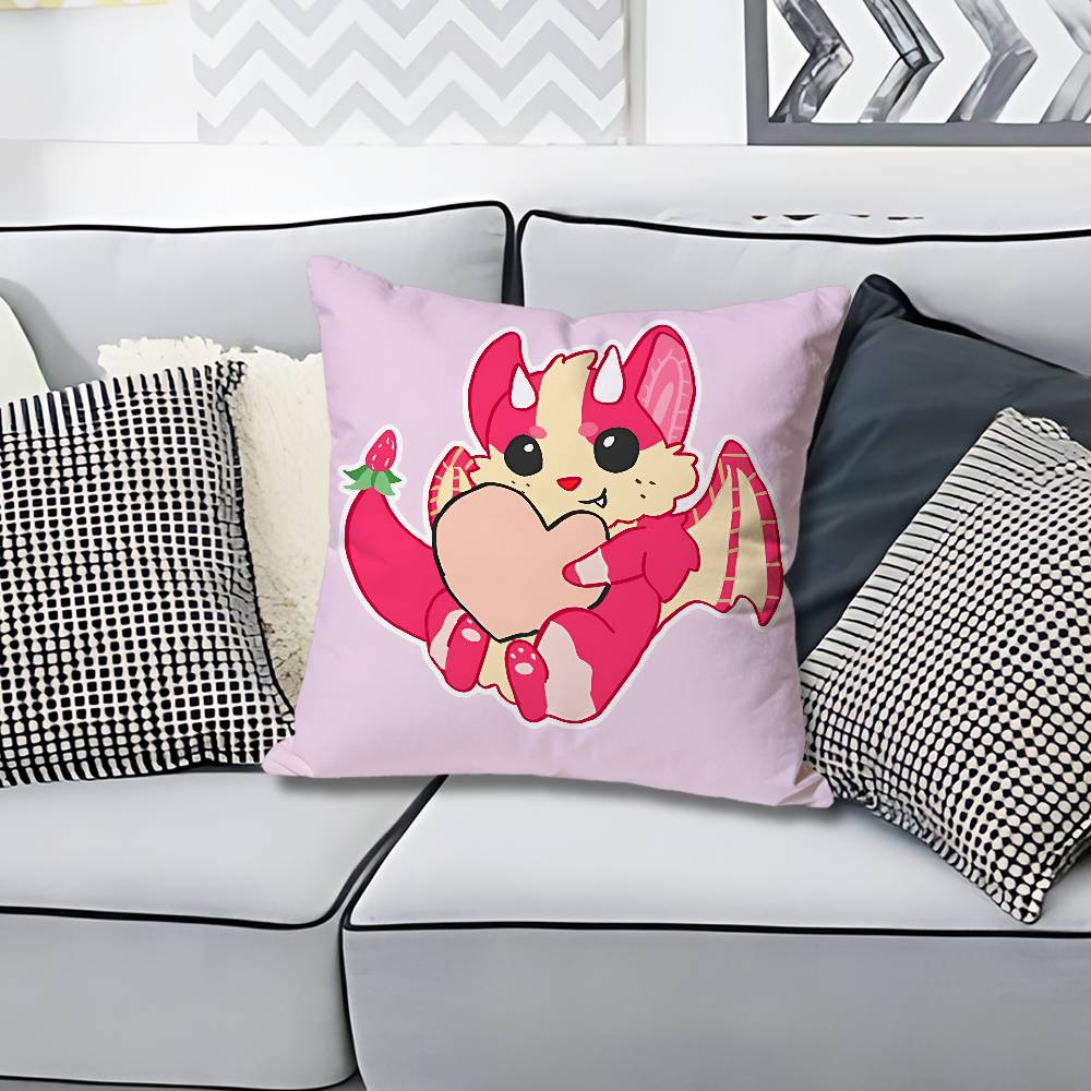 

AAdopts Me Game Pillow Cases for Bedroom Living Room Sofa Home Decor Polyester Cushion Cover with Zipper 30x30cm
