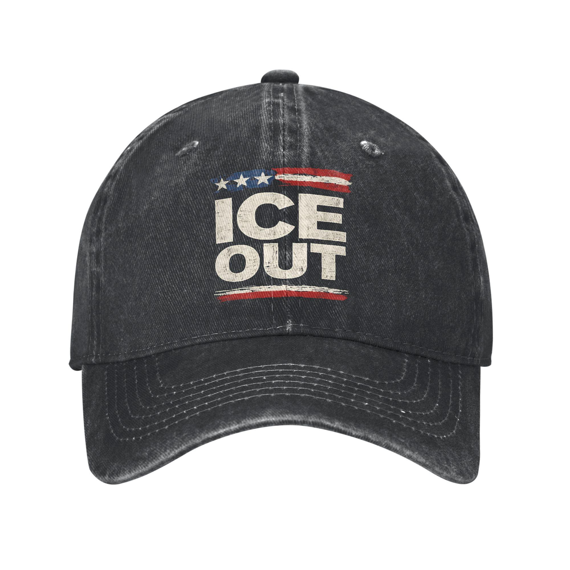 Unisex Women ice Out  Anti Ice Minneapolis Abolish Ice Cap Headwear Baseball Cap Classic  Trucker Hats Adjustable One Size